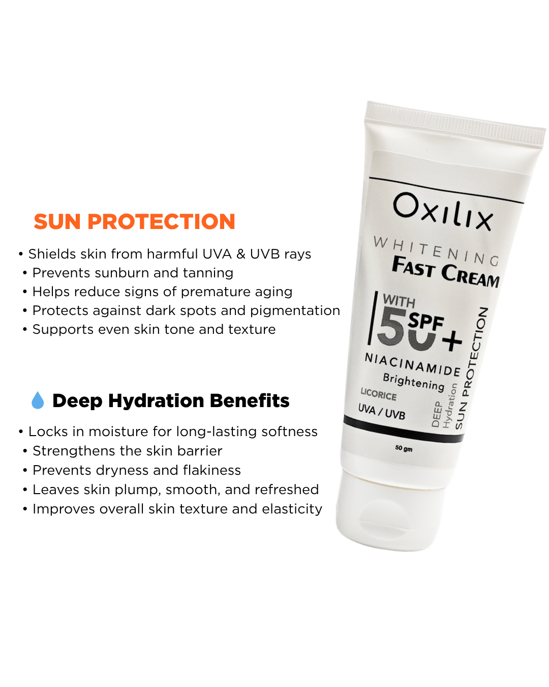 whitening fast cream with SPF 50+